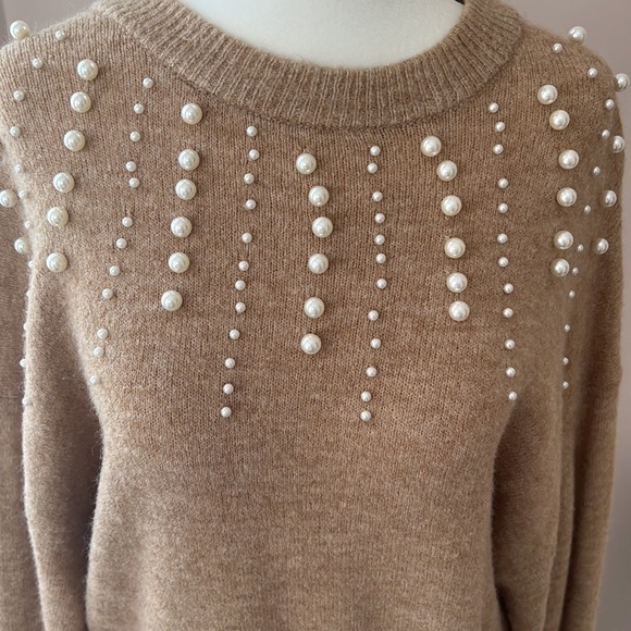 H&M l Long Sleeve Sweater with Faux Pearl Detail. - Picture 2 of 8